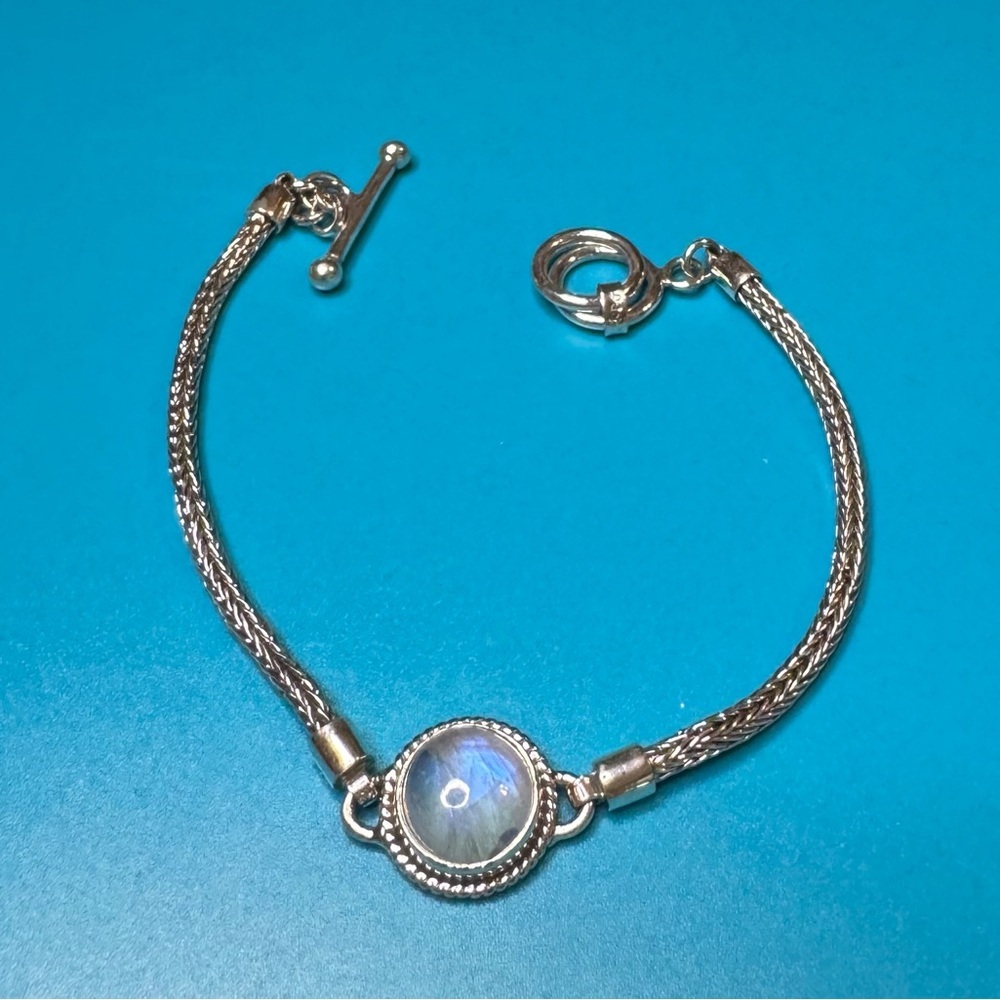 Moonstone Round Center Bracelet - Stainless Steel